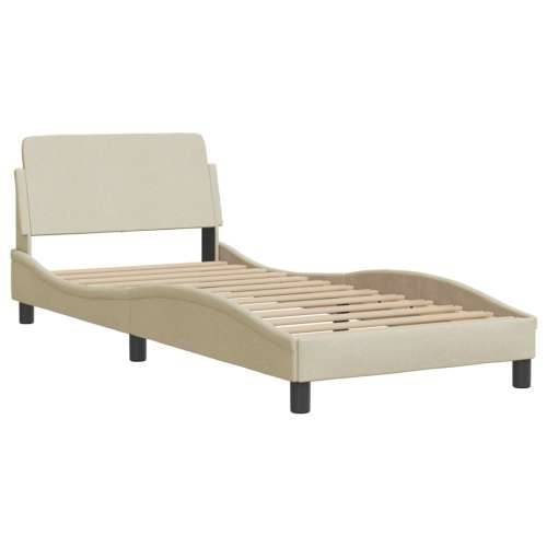 Krevet s madracem krem 90 x 200 cm od tkanine - Krema 90 x 200 cm Cijena