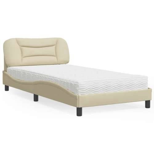Krevet s madracem krem 100 x 200 cm od tkanine - Krema 100 x 200 cm Cijena