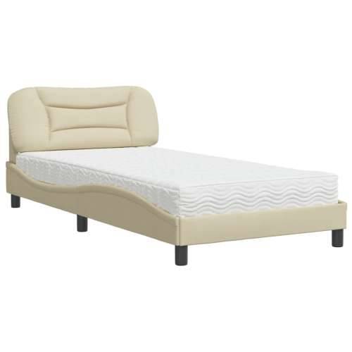Krevet s madracem krem 100 x 200 cm od tkanine - Krema 100 x 200 cm Cijena