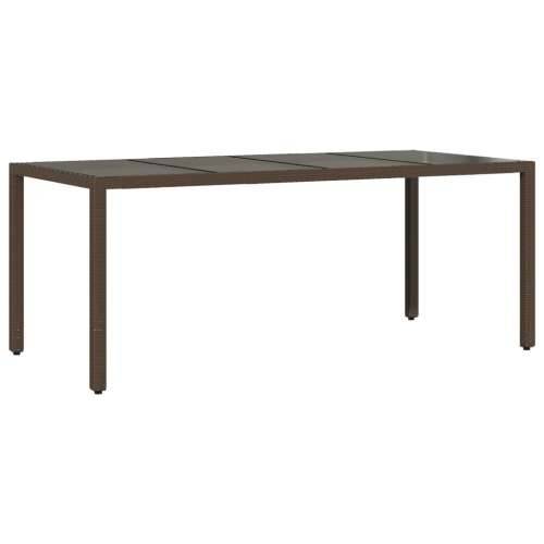 Vrtna garnitura - 7-dijelni vrtni blagovaonski set s jastucima poliratan i staklo - Smeđa 190 x 90 x 75 cm 6 Cijena
