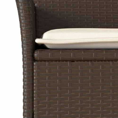 Vrtna garnitura - 7-dijelni vrtni blagovaonski set s jastucima poliratan i staklo - Smeđa 190 x 90 x 75 cm 6 Cijena
