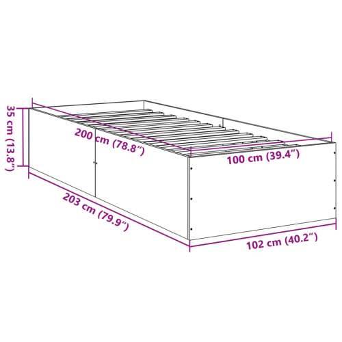 Okvir za krevet boja hrasta 100x200 cm od konstruiranog drva - sonoma hrast 100 x 200 cm 35 cm Cijena