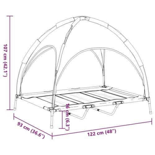 Krevet za pse s krovom antracit od tkanine Oxford i čelika - 122 x 93 x 107 cm Cijena