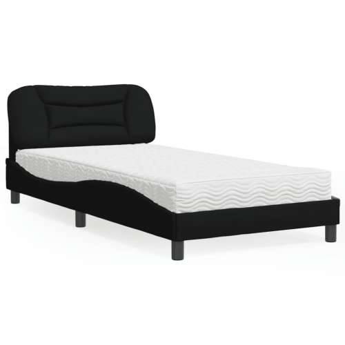 Krevet s madracem crni 100 x 200 cm od tkanine - Crna 100 x 200 cm Cijena