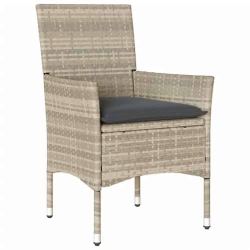 Vrtna garnitura - 5-dijelni vrtni blagovaonski set s jastucima poliratan i staklo - Svjetlosiva 90 x 90 x 75 cm 4 Cijena