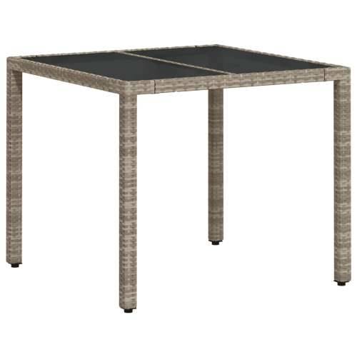 Vrtna garnitura - 5-dijelni vrtni blagovaonski set s jastucima poliratan i staklo - Svjetlosiva 90 x 90 x 75 cm 4 Cijena