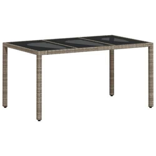 Vrtna garnitura - 7-dijelni vrtni blagovaonski set s jastucima poliratan i staklo - Svjetlosiva 150 x 90 x 75 cm 6 Cijena