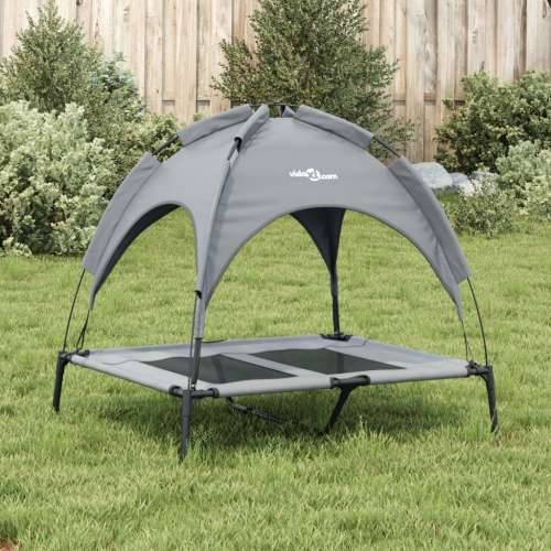 Krevet za pse s krovom antracit od tkanine Oxford i čelika - 92 x 77 x 85 cm Cijena