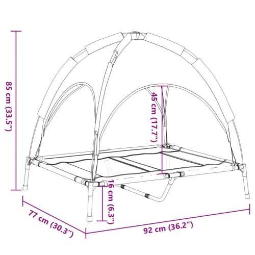 Krevet za pse s krovom antracit od tkanine Oxford i čelika - 92 x 77 x 85 cm Cijena