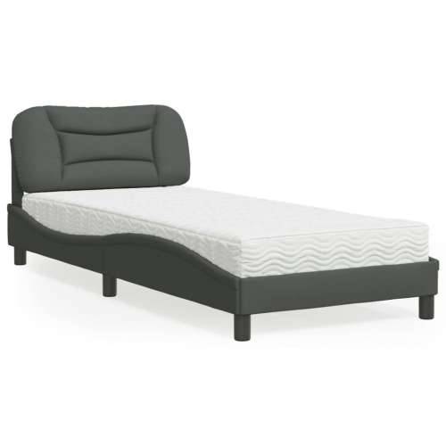 Krevet s madracem tamnosivi 80x200cm od tkanine - Tamno siva 80 x 200 cm Cijena