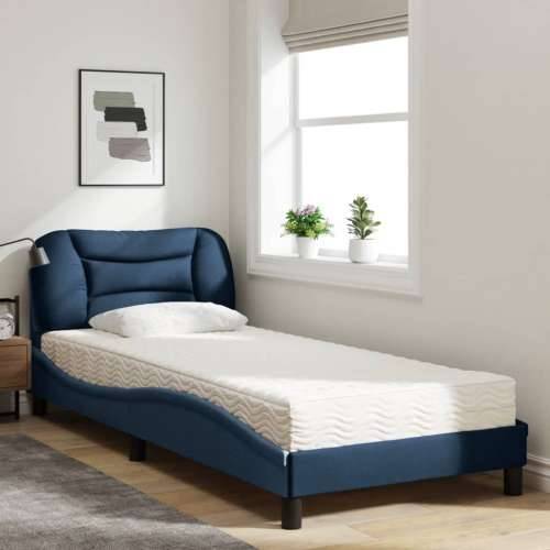 Krevet s madracem plavi 80x200 cm od tkanine - Plava 80 x 200 cm Cijena