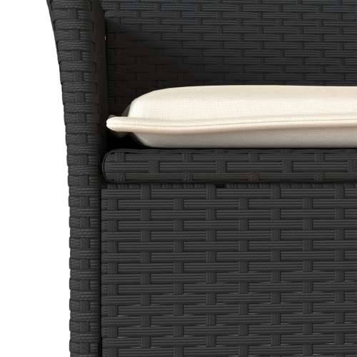 Vrtna garnitura - 3-dijelni vrtni blagovaonski set s jastucima poliratan i staklo - Crna i krem 90 x 90 x 75 cm 2 Cijena