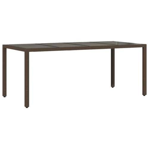 Vrtna garnitura - 9-dijelni vrtni blagovaonski set s jastucima poliratan i staklo - Smeđa 190 x 90 x 75 cm 8 Cijena