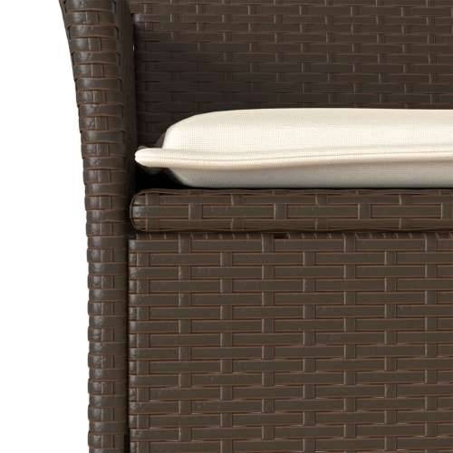 Vrtna garnitura - 9-dijelni vrtni blagovaonski set s jastucima poliratan i staklo - Smeđa 190 x 90 x 75 cm 8 Cijena