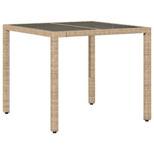 Vrtna garnitura - 5-dijelni vrtni blagovaonski set s jastucima poliratan i staklo - bež i krem 90 x 90 x 75 cm 4 Cijena