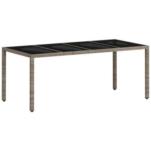 Vrtna garnitura - 7-dijelni vrtni blagovaonski set s jastucima poliratan i staklo - Svjetlosiva 190 x 90 x 75 cm 6 Cijena