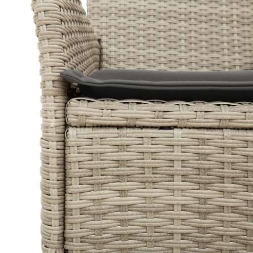 Vrtna garnitura - 7-dijelni vrtni blagovaonski set s jastucima poliratan i staklo - Svjetlosiva 190 x 90 x 75 cm 6 Cijena