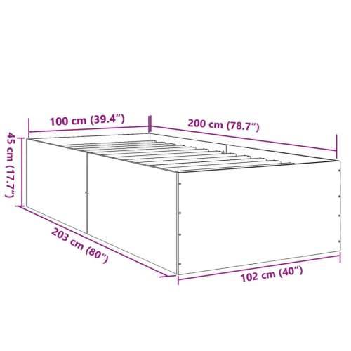 Okvir za krevet boja hrasta 100x200 cm od konstruiranog drva - sonoma hrast 100 x 200 cm 45 cm Cijena