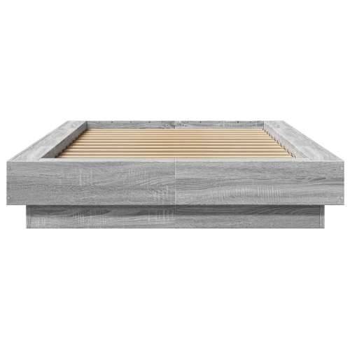 Okvir za krevet s LED svjetlima siva Sonoma 90 x 190 cm drveni - Sivi hrast sonoma 90 x 190 cm Cijena