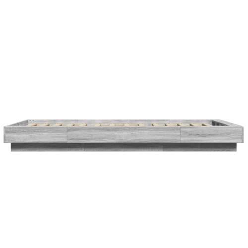 Okvir za krevet s LED svjetlima siva Sonoma 90 x 190 cm drveni - Sivi hrast sonoma 90 x 190 cm Cijena