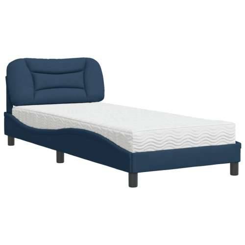 Krevet s madracem plavi 90 x 200 cm od tkanine - Plava 90 x 200 cm Cijena