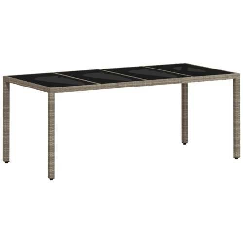 Vrtna garnitura - 9-dijelni vrtni blagovaonski set s jastucima poliratan i staklo - Svjetlosiva 190 x 90 x 75 cm 8 Cijena