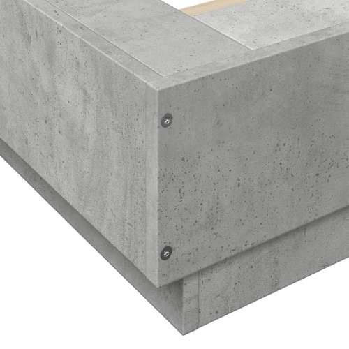 Okvir kreveta s LED svjetlima boja betona 100 x 200 cm drveni - Beton siva 100 x 200 cm Cijena