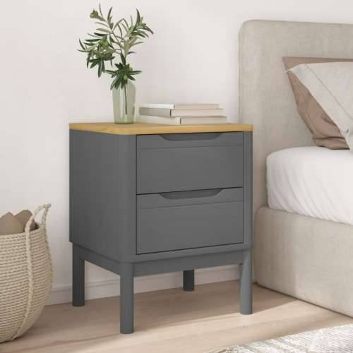 Noćni ormarić FLORO voštano sivi 45x39x57 cm masivna borovina - Siva 1 Cijena