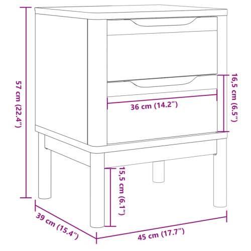 Noćni ormarić FLORO voštano sivi 45x39x57 cm masivna borovina - Siva 1 Cijena