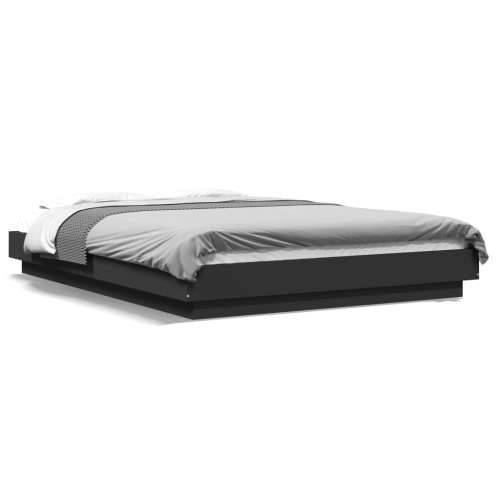 Okvir za krevet s LED svjetlima crni 120 x 200 cm drveni - Crna 120 x 200 cm Cijena