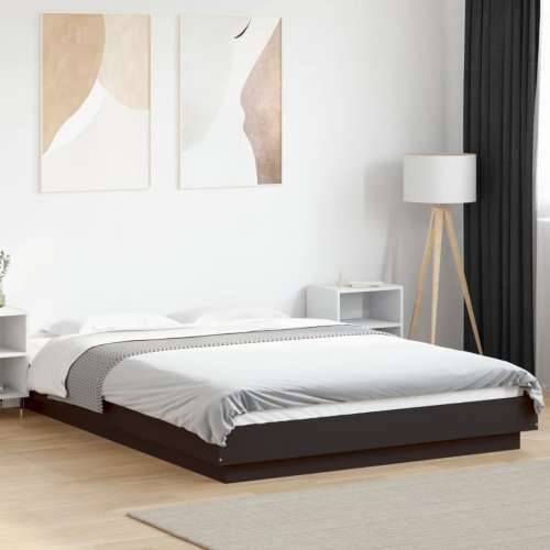Okvir za krevet s LED svjetlima crni 120 x 200 cm drveni - Crna 120 x 200 cm Cijena