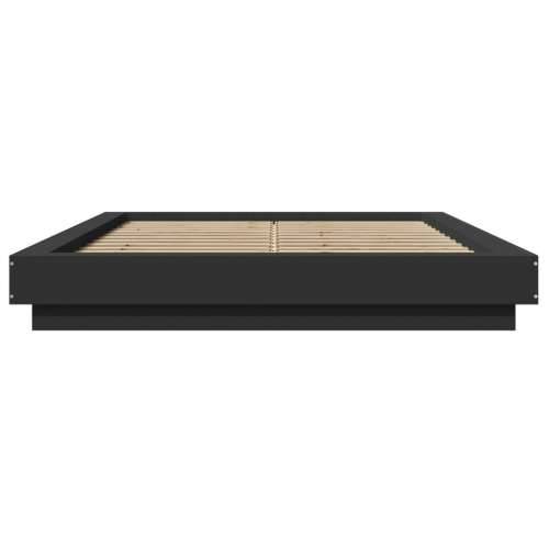 Okvir za krevet s LED svjetlima crni 120 x 200 cm drveni - Crna 120 x 200 cm Cijena