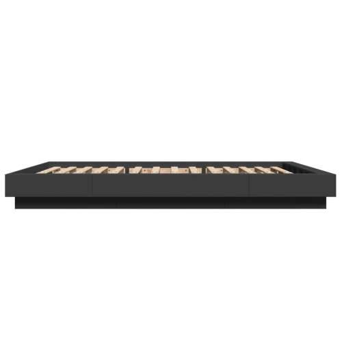 Okvir za krevet s LED svjetlima crni 120 x 200 cm drveni - Crna 120 x 200 cm Cijena