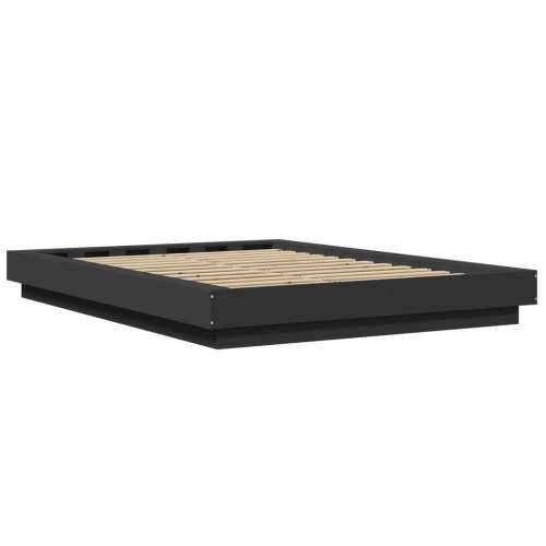 Okvir za krevet s LED svjetlima crni 120 x 200 cm drveni - Crna 120 x 200 cm Cijena