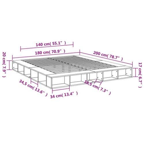 Okvir za krevet bijeli 180 x 200 cm konstruirano drvo - Bijela 180 x 200 cm Cijena