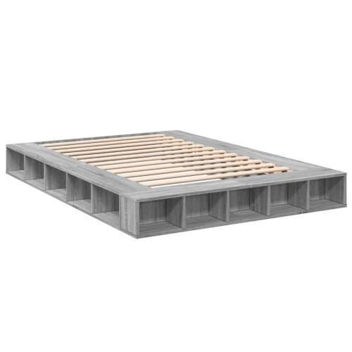 Okvir kreveta siva boja hrasta 140 x 200 cm konstruirano drvo - Sivi hrast sonoma 140 x 200 cm Cijena