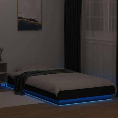 Okvir za krevet s LED svjetlima crni 90x190cm konstruirano drvo - Crna 75 x 190 cm Cijena