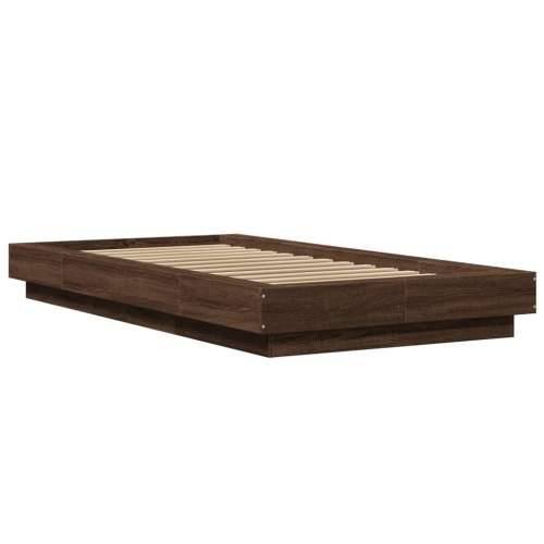 Okvir krevet s LED svjetlima 75x190 cm od konstruiranog drva - Smeđa 75 x 190 cm Cijena