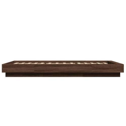 Okvir krevet s LED svjetlima 75x190 cm od konstruiranog drva - Smeđa 75 x 190 cm Cijena