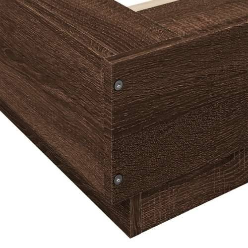 Okvir krevet s LED svjetlima 75x190 cm od konstruiranog drva - Smeđa 75 x 190 cm Cijena