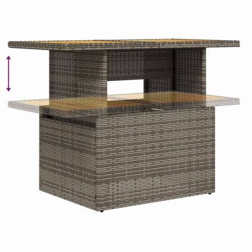 Vrtni stol sivi 100x55x73 cm od poliratana i bagremovog drva - Siva 1 boja drva Cijena