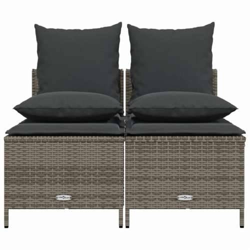 Vrtna garnitura - 4-dijelni set vrtnih sofa od poliratana s jastucima sivi - Siva 1 Cijena