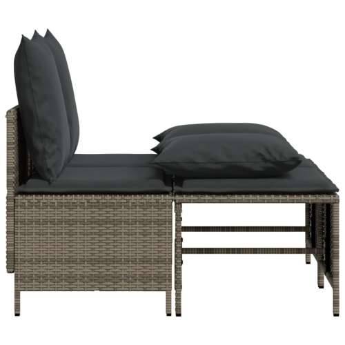 Vrtna garnitura - 4-dijelni set vrtnih sofa od poliratana s jastucima sivi - Siva 1 Cijena