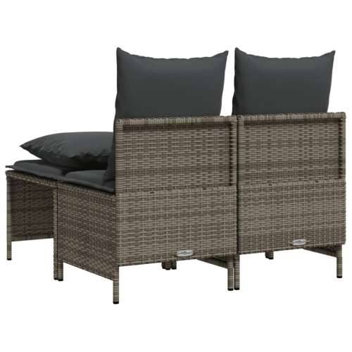 Vrtna garnitura - 4-dijelni set vrtnih sofa od poliratana s jastucima sivi - Siva 1 Cijena