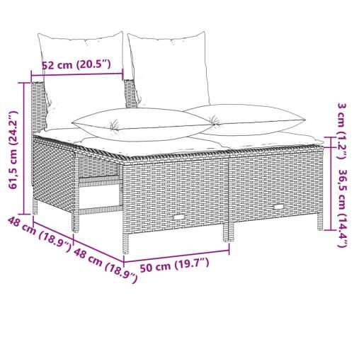 Vrtna garnitura - 4-dijelni set vrtnih sofa od poliratana s jastucima sivi - Siva 1 Cijena