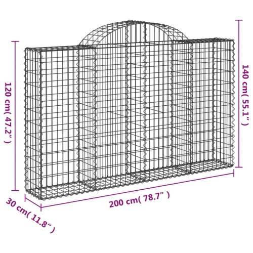 Lučne gabionske košare 14kom 200x30x120/140cm pocinčano željezo - 200 x 30 x 120/140 cm 14 Cijena