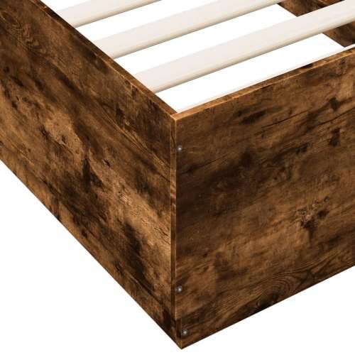 Okvir za krevet s LED svjetlima boja hrasta 90 x 190 cm drveni - Dimljeni hrast 90 x 190 cm Cijena