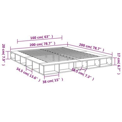 Okvir za krevet crni 200 x 200 cm konstruirano drvo - Crna 200 x 200 cm Cijena