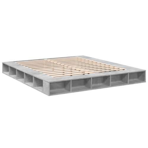 Okvir kreveta siva boja betona 180x200 cm od konstruiranog drva - Beton siva 180 x 200 cm Cijena