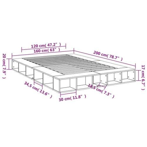 Okvir za krevet crni 160x200 cm konstruirano drvo Crna 160 x 200 cm Cijena